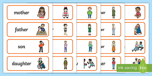 Family Members in English Flashcards (teacher made) - Twinkl