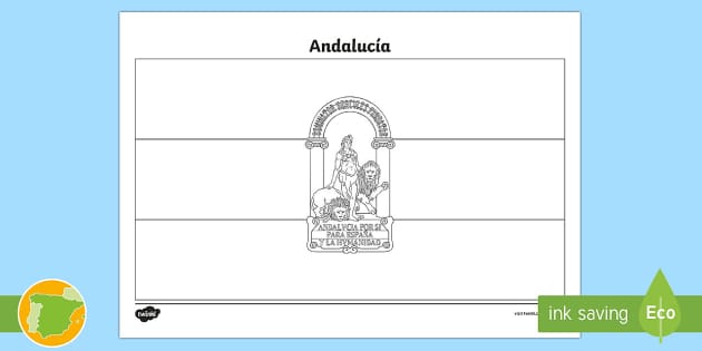 Hoja de colorear: la bandera de Andalucia (Teacher-Made)
