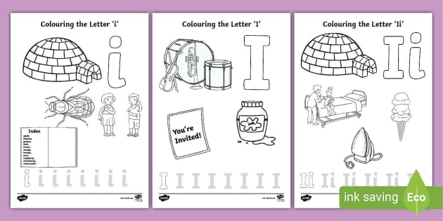 Letter I Colouring Pages | Parent Home Learning Support