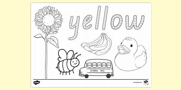 things that are yellow coloring pages