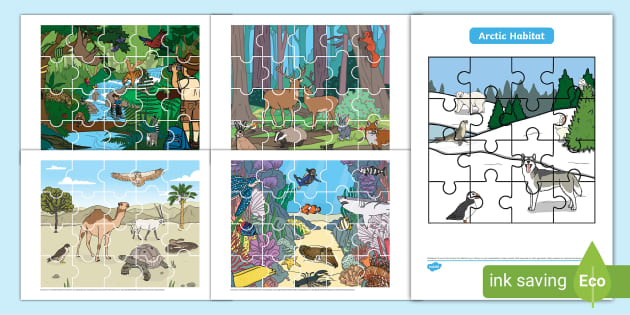 * NEW * Habitat Jigsaws Pack, Habitats Jigsaws