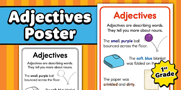 First Grade Adjectives Poster (creat de profesori) - Twinkl