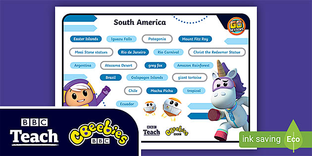 Go Jetters South America Word Mat CBeebies KS1 Year 1 2 Go Jetters South America Word Mat CBeebies KS1 Year 1 2