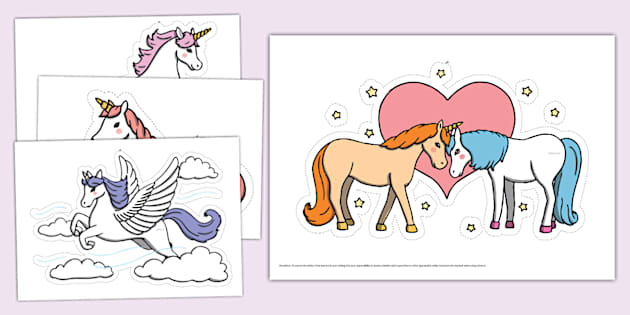 Unicorn Cut-Outs (Hecho por educadores) - Twinkl
