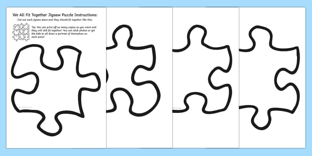 30 piece printable blank jigsaw Puzzle pieces, Puzzle piece template, Blank puzzle pieces