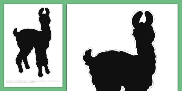 Llama Silhouette Cut-Out (Teacher-Made) - Twinkl