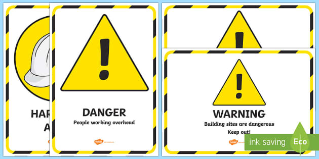 Building Site Role Play Resources Signs - Twinkl