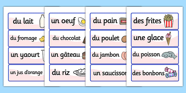 French Food Vocabulary Cards - france, language, EAL, vocab cards