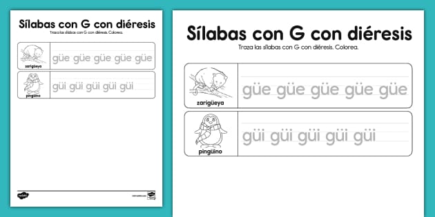 Actividad Con Sílabas Con G Con Diéresis Twinkl Usa 