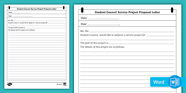 Student Council Editable Service Project Proposal Letter