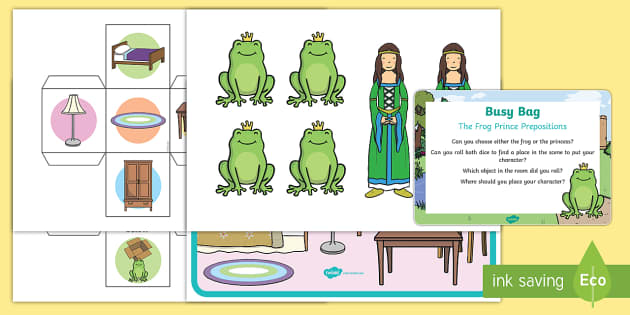 The Frog Prince Prepositions Eyfs Busy Bag Prompt Card And Resource Pack 