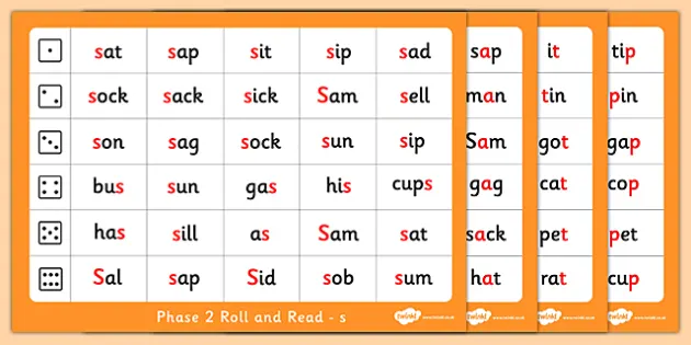 Phase 2 Letter Progression Set S A T P Phoneme Roll And Read Mat