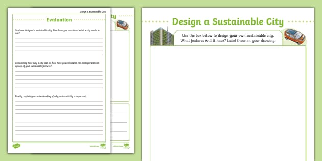 Design A Sustainable City Worksheet (teacher Made) - Twinkl