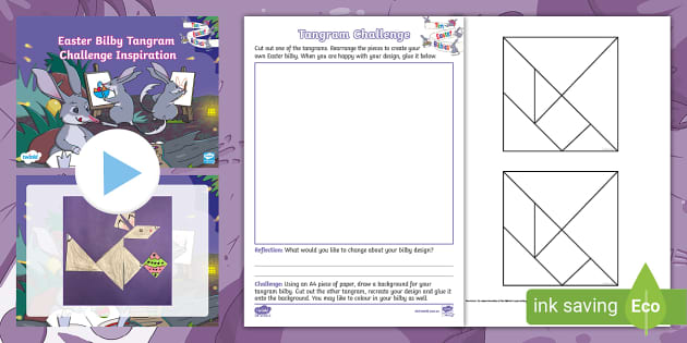 Easter Bilby Tangram Challenge | Maths | Twinkl | Australia