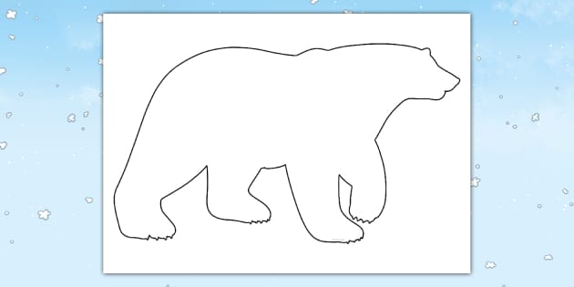 Polar Bear Template (teacher made) - Twinkl