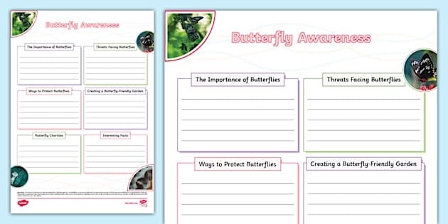 Butterfly Awareness Fact File Template Lenseignant A Fait