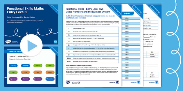 Maths Functional Skills: E2.7: Know the number of hours in a day and ...