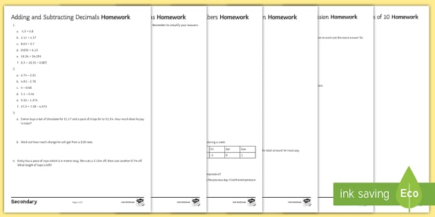 4 operations homework year 4