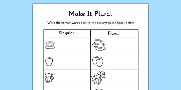 Regular Plural Nouns - Lets Quiz