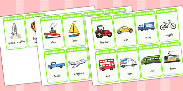 Means of Transport Vocabulary Flashcards