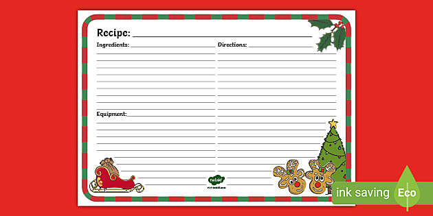 Christmas Recipe Template from images.twinkl.co.uk