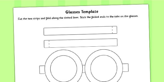 Glasses Template - glasses, template, role play, craft activity
