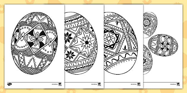 Ouă încondeiate de Paște – Desene de colorat