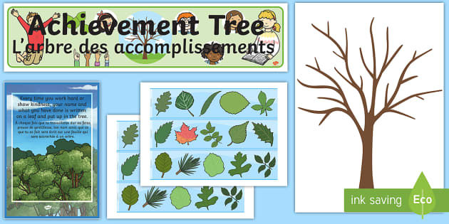 Ready Made Achievement Tree Display Pack English/French - Ready Made