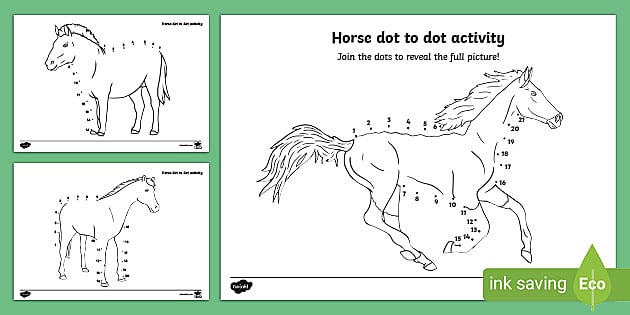 free horse dot to dot printable ks1 teacher made