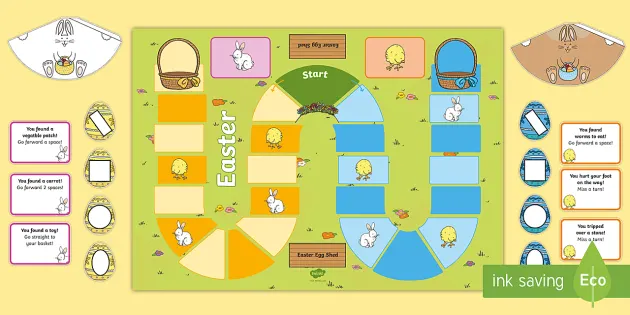 2D Shape Easter Bunny Hop Board Game (l'insegnante ha fatto)