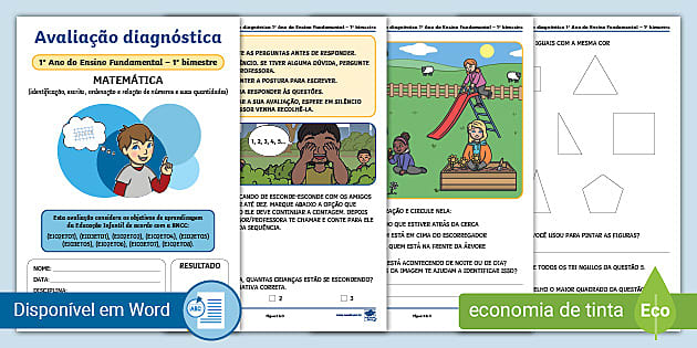 AVALIAÇÃO DE MATEMÁTICA 4º ANO - 3º BIMESTRE - ENSINO FUNDAMENTAL