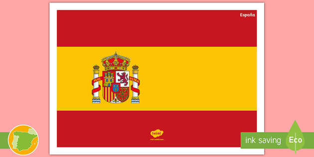 Póster: La bandera de España para imprimir (teacher made)