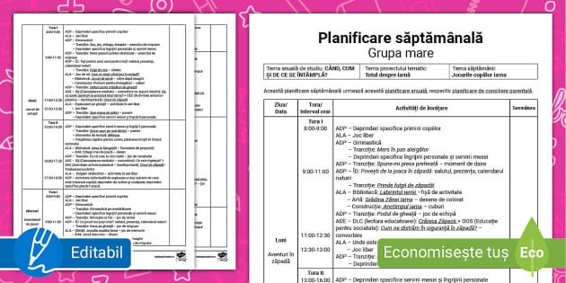 FREE! - Jocurile Copiilor Iarna – Model De Planificare Grupa Mare