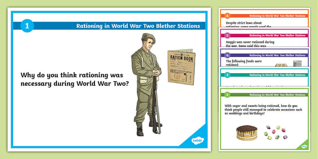 Rationing in World War Two Blether Stations (teacher made)