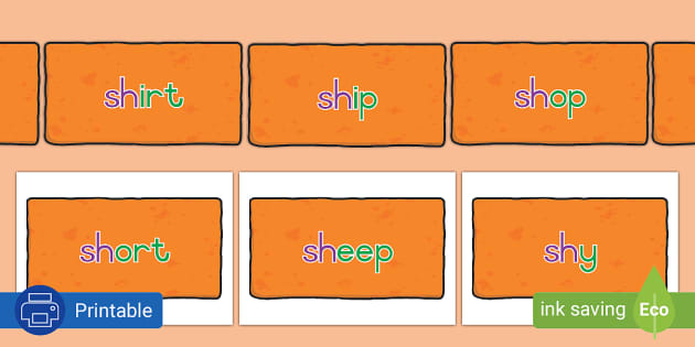 Final 'Sh' Sound Word Cards (teacher made) - Twinkl