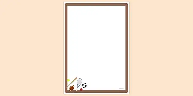 FREE! - Simple Blank Sports Page Border | Page Borders | Twinkl