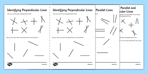 Identifying Parallel and Perpendicular Lines Worksheet / Worksheet Pack