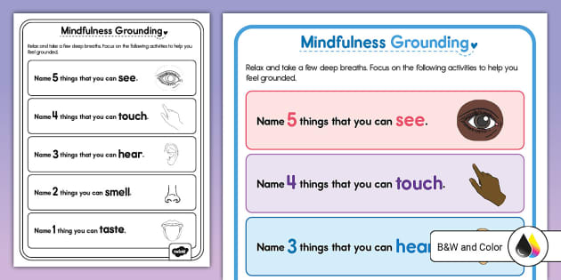 5-4-3-2-1 Grounding Technique Poster | Resource | Twinkl USA