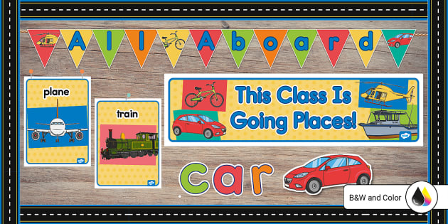 All Aboard! Transportation Bulletin Board Pack - Twinkl