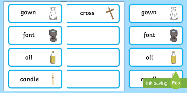 Baptism Symbols Word Cards (teacher made) Twinkl