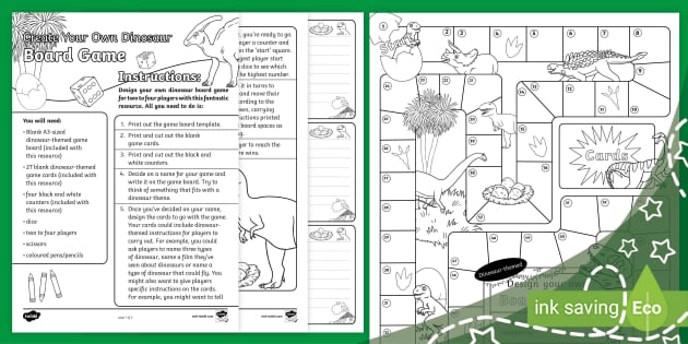 Create Your Own Dinosaur Board Game teacher Made Twinkl