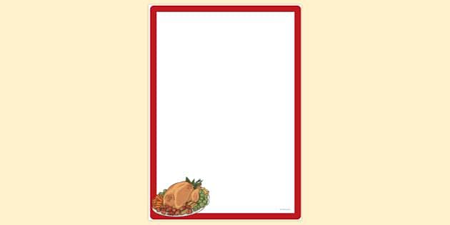 Simple Blank Christmas Dinner Page Border | Page Borders | Twinkl