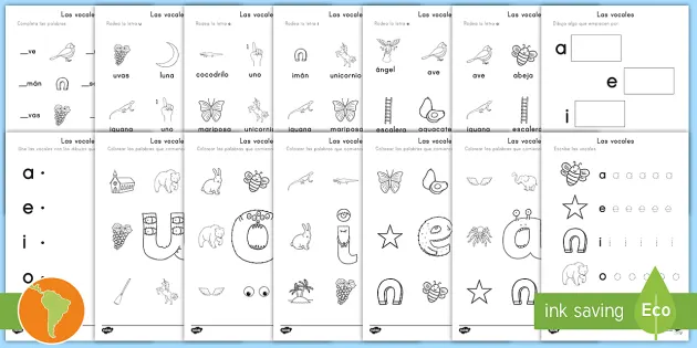 tabla imprimible de vocales