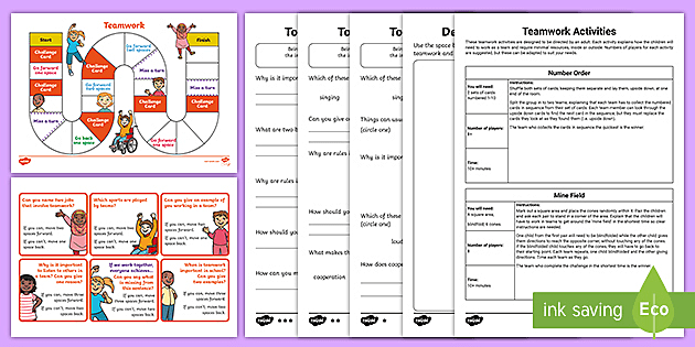 playing and working together worksheet team building