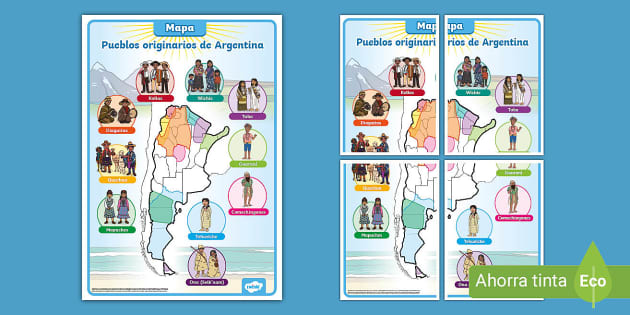 Mapa pueblos originarios de Argentina para niños - Twinkl mapa-pueblos-originarios-de-argentina-para-ni-os-twinkl