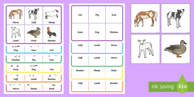 Farm Animals Bingo Printable - Animal Bingo Game - Twinkl