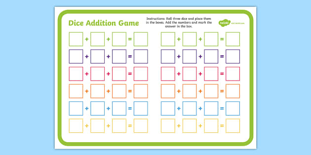 Roll and Add, DICE ADDITION