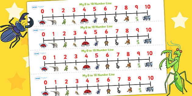 FREE! - Number Lines 0-10 to Support Teaching on The Bad Tempered Ladybird