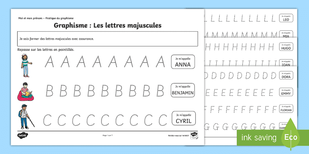 Feuille d'Écriture Apprendre à écrire les chiffres & lettres