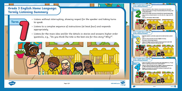 Grade 3 English Home Language Termly Listening Summary Grade 3 English Home Language Termly Listening Summary